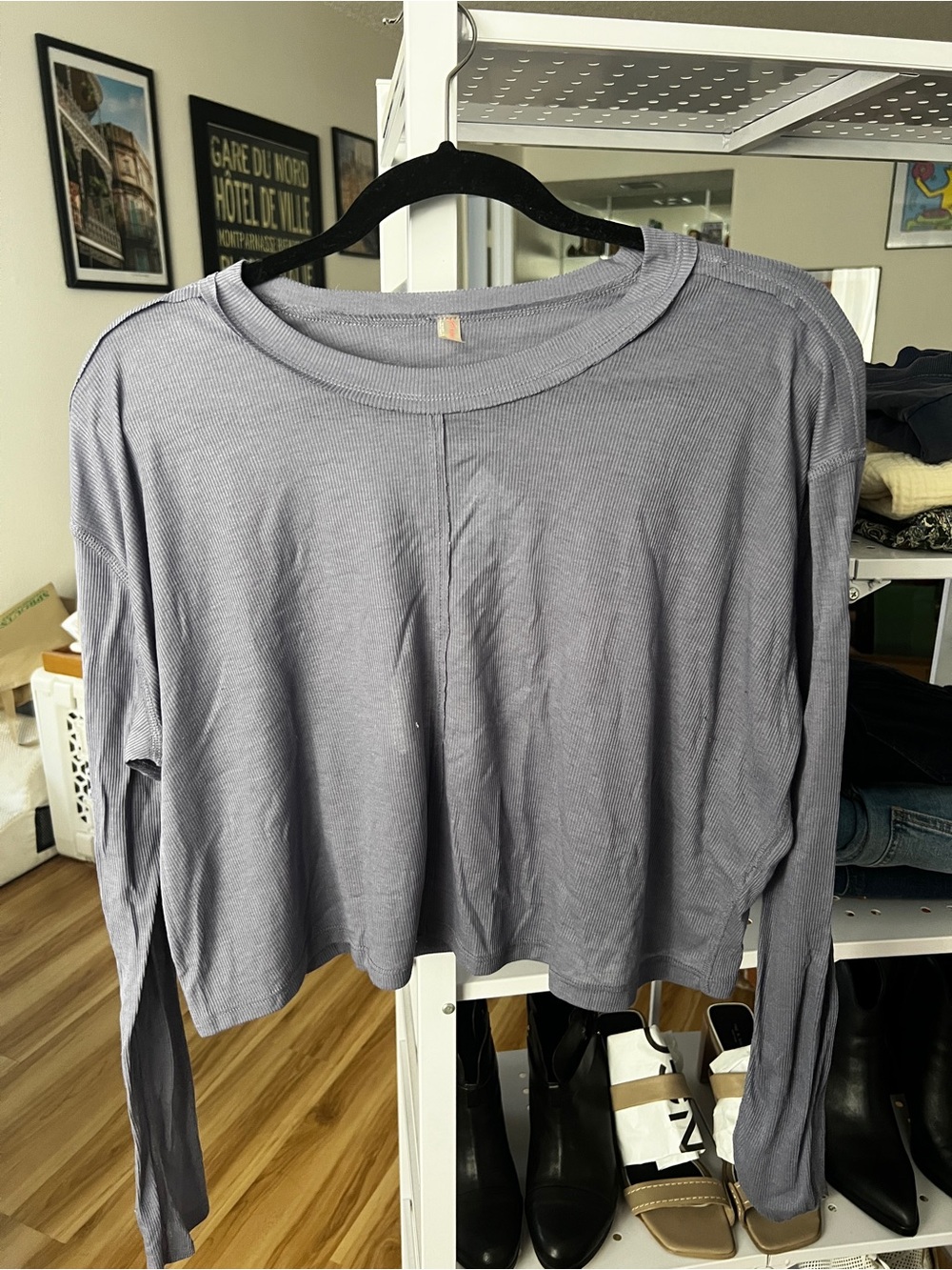 FP Movement by Free People Long Sleeve Ribbed Top - Slate